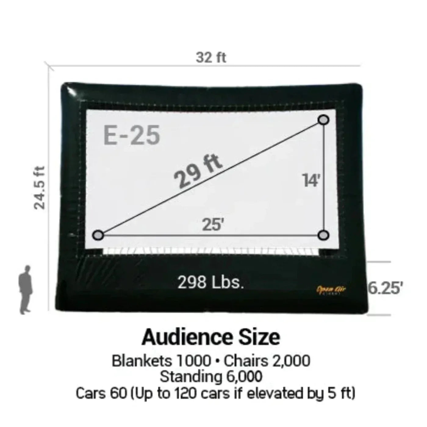 Open Air Cinema Elite Outdoor Movie Screen Kit - E-25