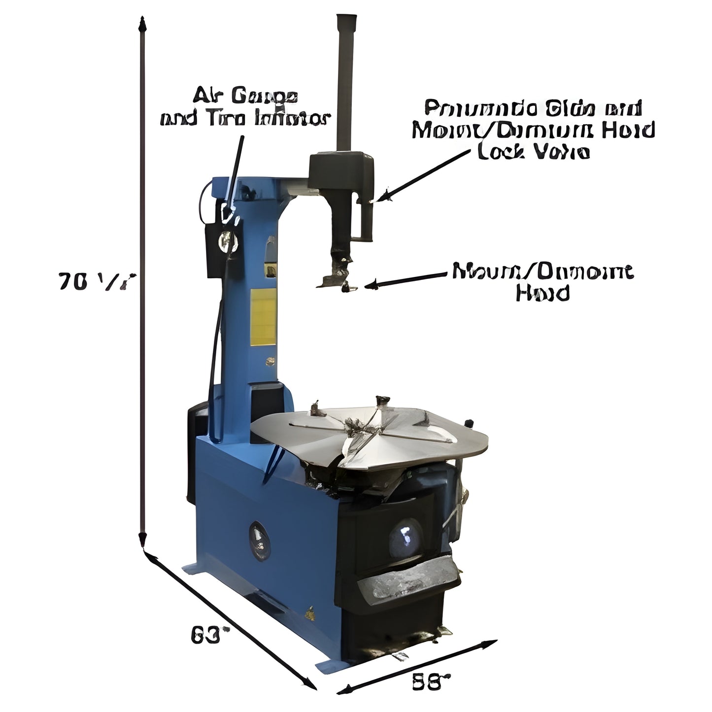 Atlas TC755 Tilt-Back Rim-Clamp Tire Changer w/ Beadblaster - ATEATTC755-FPD