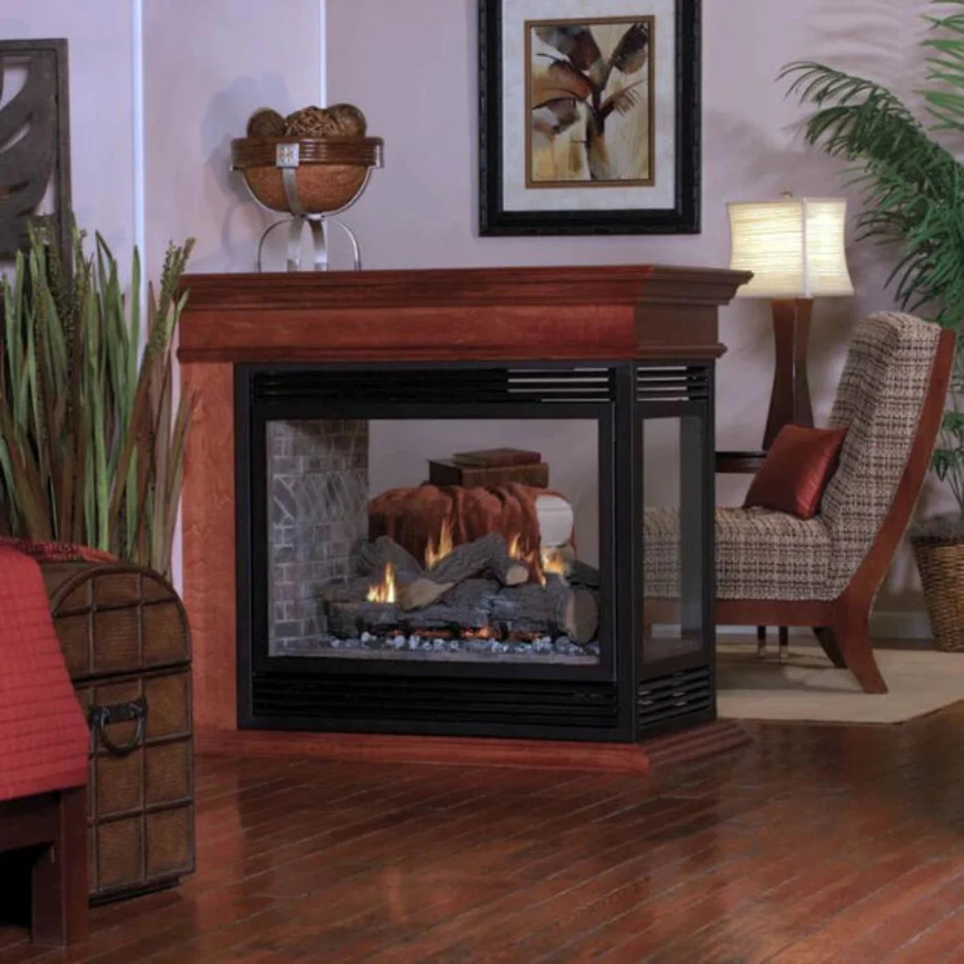 Empire Breckenridge Premium 36" Peninsula Vent Free Firebox with Louvers - VFP36PB2EL