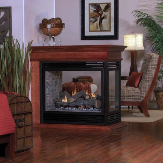 Empire Breckenridge Premium 36" Peninsula Vent Free Firebox with Louvers - VFP36PB2EL