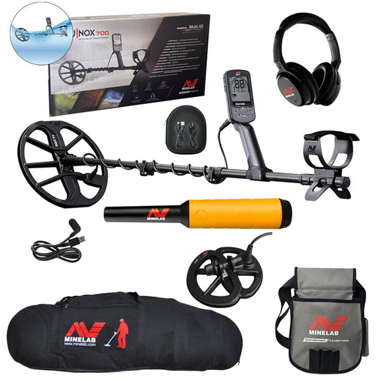 Minelab Equinox 700 with Pro-Find 15 Pointer, 11" plus 6" Coils, Carry Bag, and Finds Pouch
