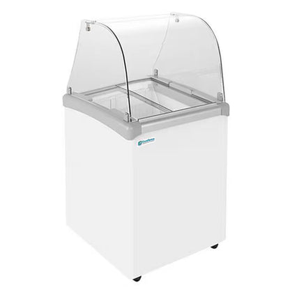 Excellence Industries - EDC-4CHC, 24" Commercial Glass Door Ice Cream Dipping Cabinet Freezer (4) 3 Gallon Tubs 5 cu.ft. - EDC-4CHC