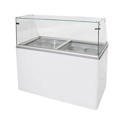 Excellence Industries - EDC-8HC, 47" Commercial Glass Door  Ice Cream Dipping Cabinet Freezer (8) 3-Gallon Tubs 12.5 cu.ft. - EDC-8HC