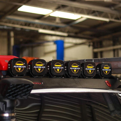 Auxbeam 6Pcs 5 Inch 110W White/Amber LED Pods Lights with Power Harness - GP00011283