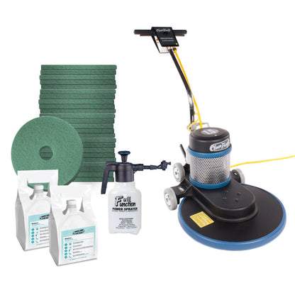 CleanFreak 1500 RPM High Speed Floor Polishing Package w/ 20" Burnisher, Pads & Spray  - FLR-PACKAGE11 - Buff Solution