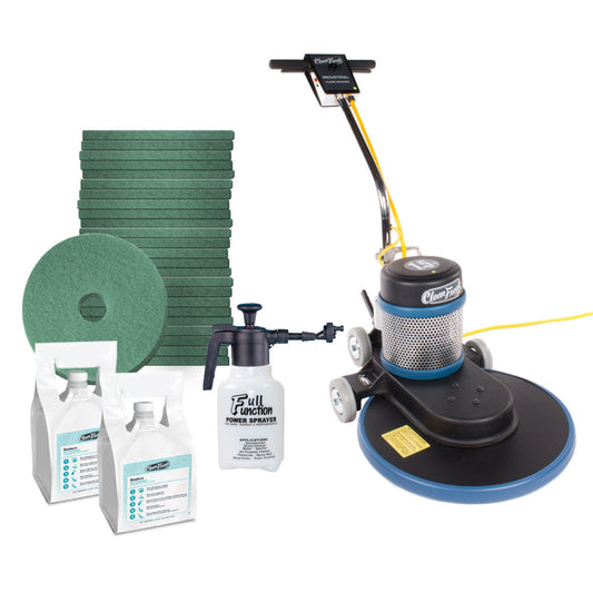 CleanFreak 1500 RPM High Speed Floor Polishing Package w/ 20" Burnisher, Pads & Spray  - FLR-PACKAGE11 - Buff Solution