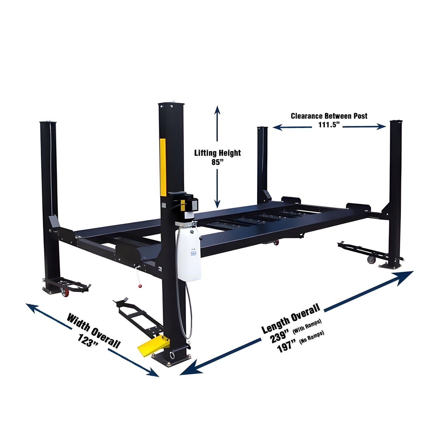 Tuxedo 8,000 lb Deluxe Storage Lift Extended Length / Height - Poly casters, &nbsp; - FP8K-DX-XLT-