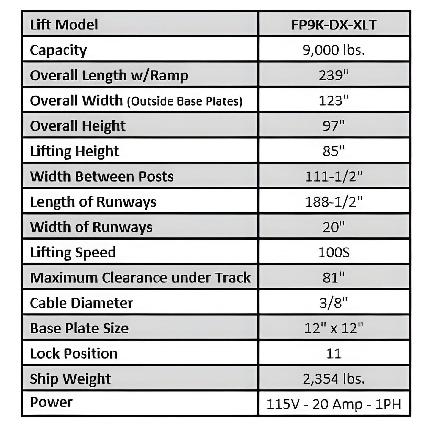 Tuxedo 9,000 lb Deluxe Storage Lift Extended Length / Height - Poly casters,  - FP9K-DX-XLT-