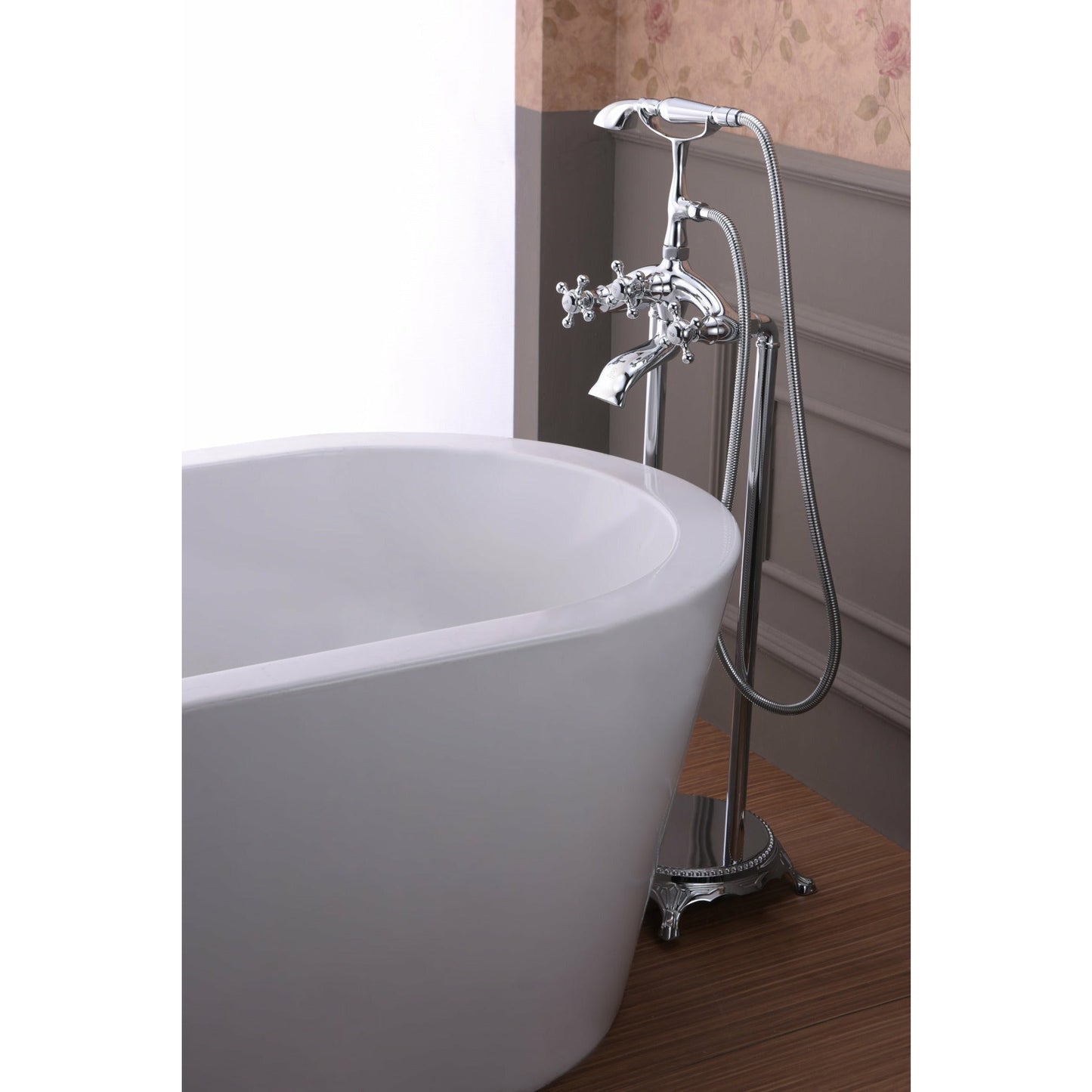 Anzzi Tugela 3-Handle Claw Foot Tub Faucet with Hand Shower FS-AZ0052 - FS-AZ0052BN