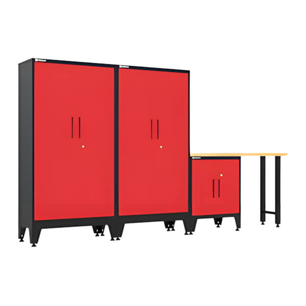 Armadillo Tough Red 4-Piece Garage Cabinet Set with Levelers - AR4PC137R