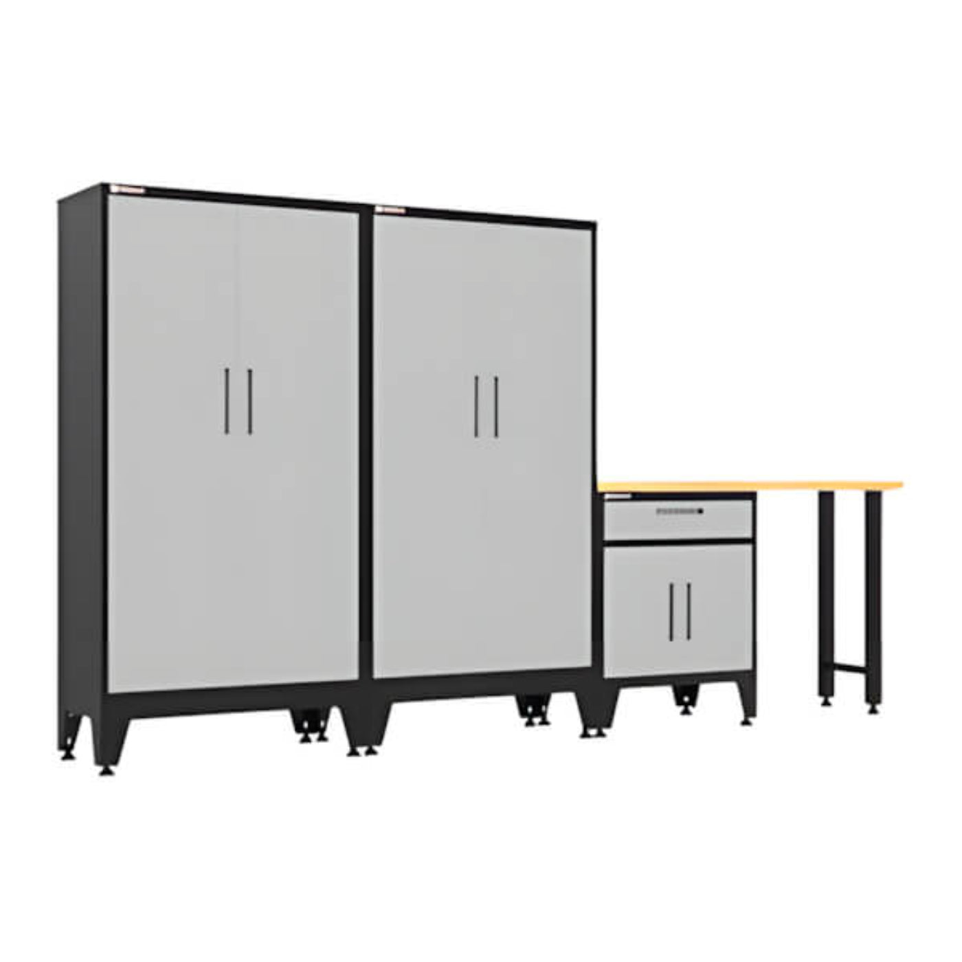Armadillo Tough Grey 4-Piece Garage Cabinet Set with Levelers - AR4PC138G
