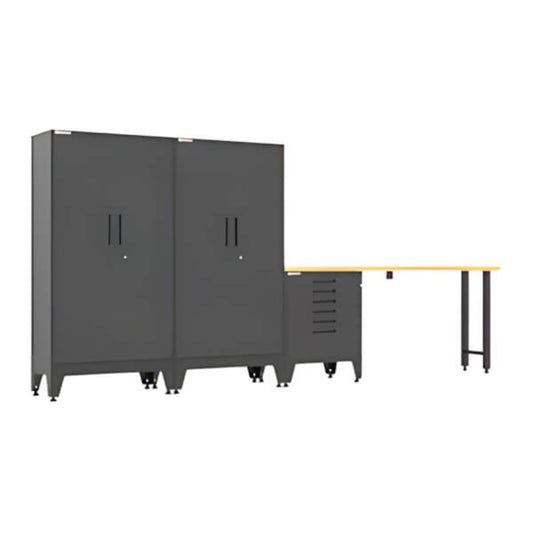 Armadillo Tough Black 4-Piece Garage Cabinet Set with Levelers - AR4PC139B