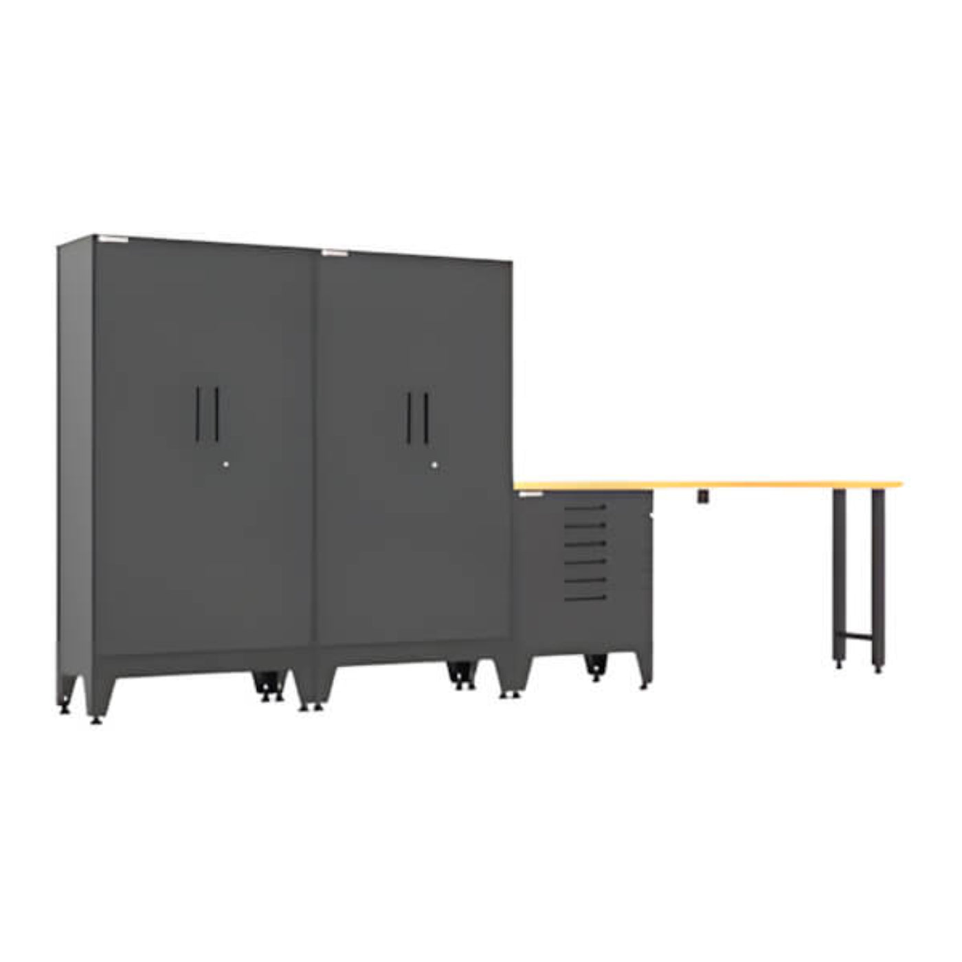 Armadillo Tough Black 4-Piece Garage Cabinet Set with Levelers - AR4PC139B