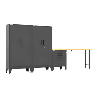 Armadillo Tough Black 4-Piece Garage Cabinet Set with Levelers - AR4PC139B