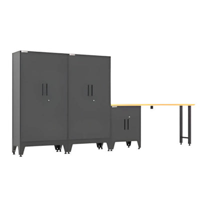 Armadillo Tough Black 4-Piece Garage Cabinet Set with Levelers - AR4PC140B