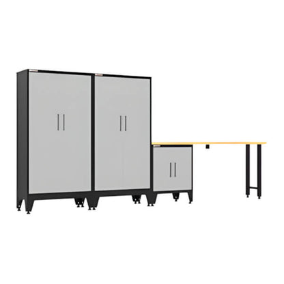 Armadillo Tough Grey 4-Piece Garage Cabinet Set with Levelers - AR4PC140G