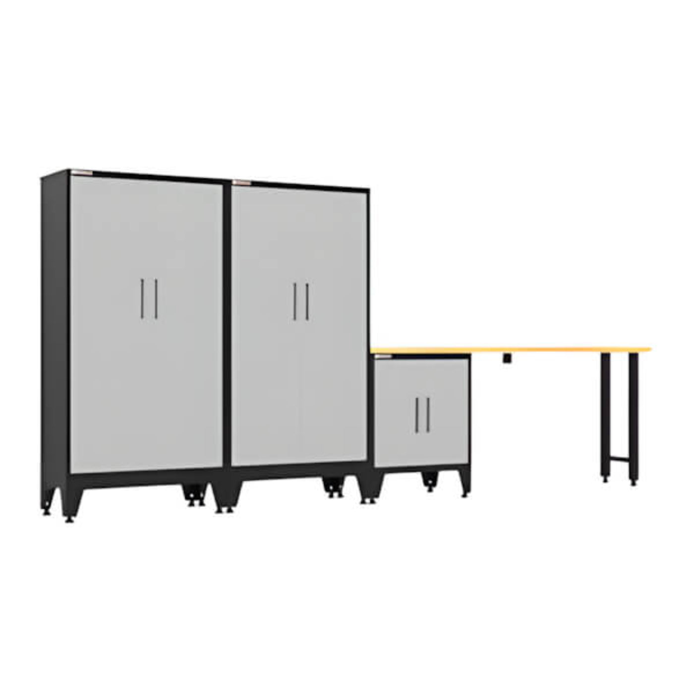 Armadillo Tough Grey 4-Piece Garage Cabinet Set with Levelers - AR4PC140G