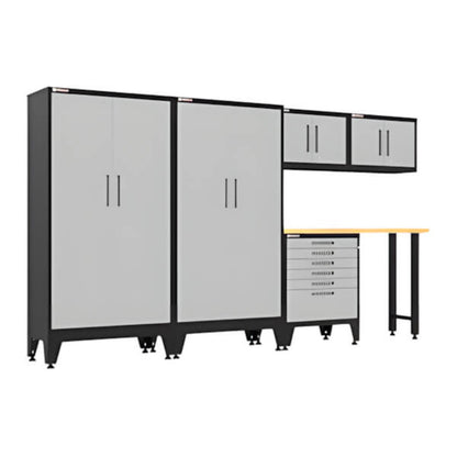 Armadillo Tough Grey 6-Piece Garage Cabinet Set with Levelers - AR6PC144G