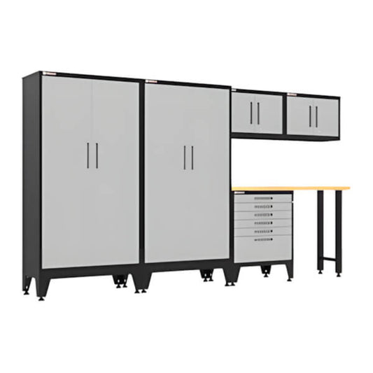 Armadillo Tough Grey 6-Piece Garage Cabinet Set with Levelers - AR6PC144G