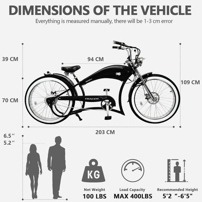 Tracer 500W Twenty5 GT Chopper Cruiser Electric Bike