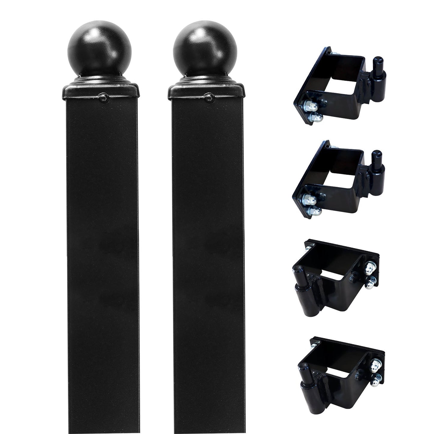 Chery Industrial 10'x4"x4" Gate Post with Brackets for Dual Swing Driveway Gates, Set of 2 - PP000176