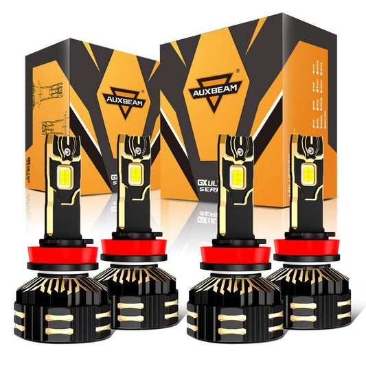 Auxbeam H11+H11 LED Headlight Bulbs 240W 40000LM GX-ULTRA Series 6500K Cool White | 4 Bulbs - GP00010786