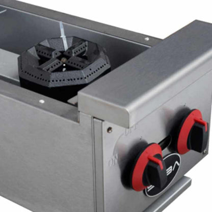 Saba - HP-2 Commercial 12" Hotplate 2 Burners Cooktop Natural Gas/Liquid Propane - HP-2