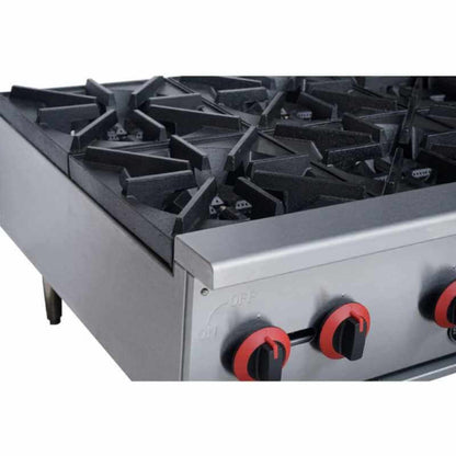 Saba - HP-6 Commercial 36" 6 Burner Hotplate Cooktop Natural Gas/Liquid Propane - HP-6