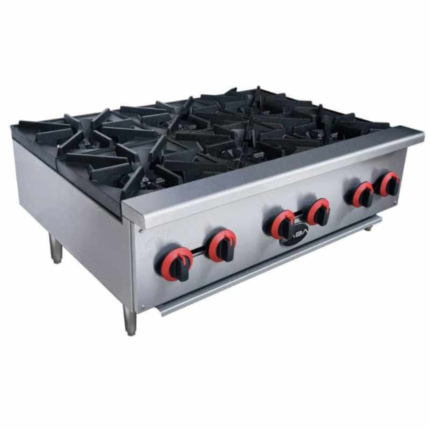Saba - HP-6 Commercial 36" 6 Burner Hotplate Cooktop Natural Gas/Liquid Propane - HP-6