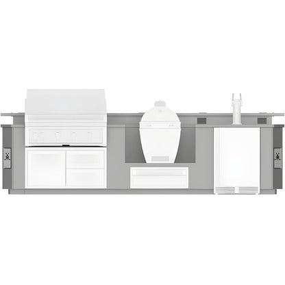 Hestan 12-Foot Outdoor Living Suite with Stainless Countertop and Cutout for Kamado Grill - GESSK12