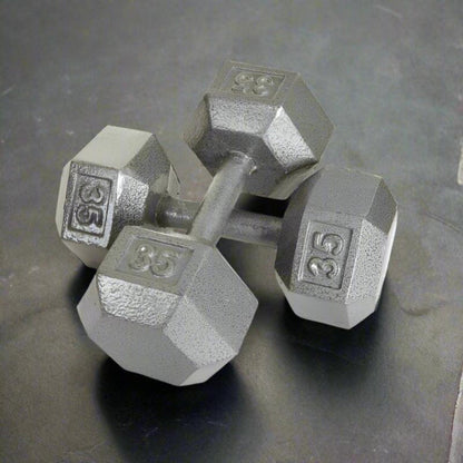 Troy  USA by Troy IHD Solid Iron Gray Cast Hex Dumbbell Set by USA Sports by Troy