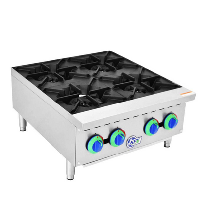 Chef AAA - KF-HP24-M, Commercial 24" Hot Plate Countertop 4 Burner Gas - KF-HP24-M
