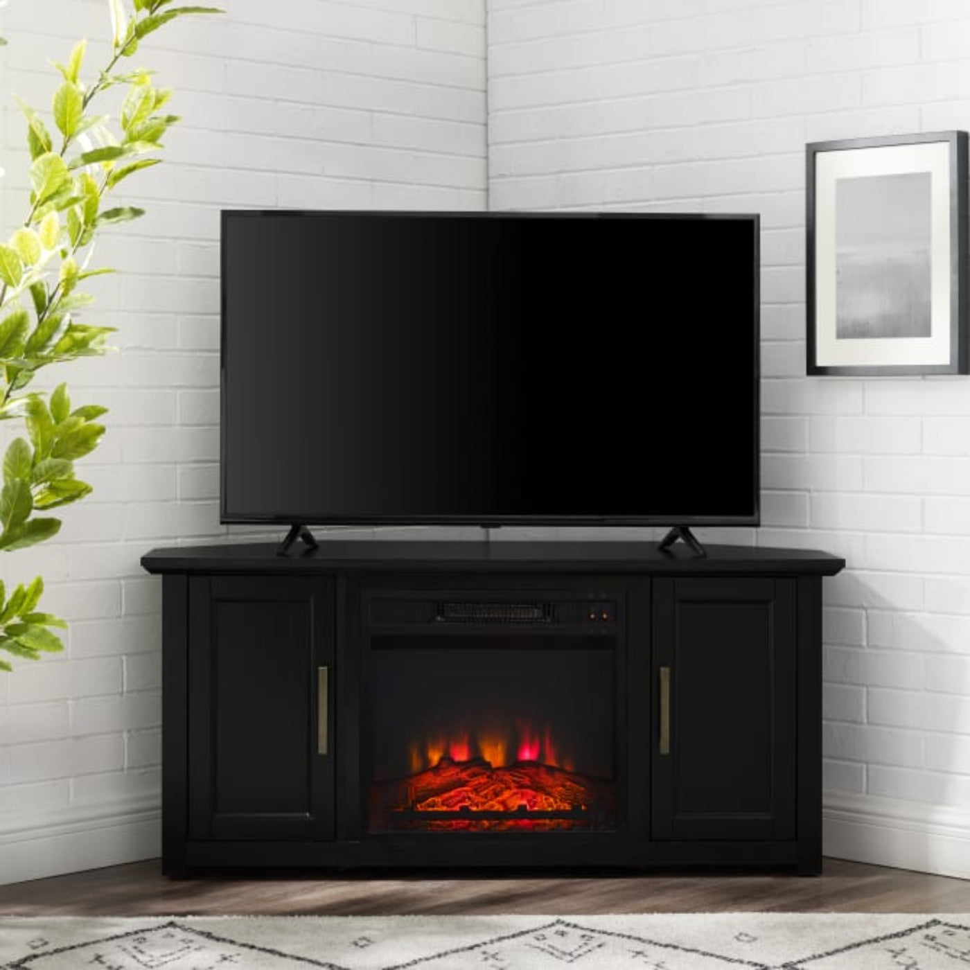 Crosley Camden 48" Corner Tv Stand W/Fireplace - KF100648
