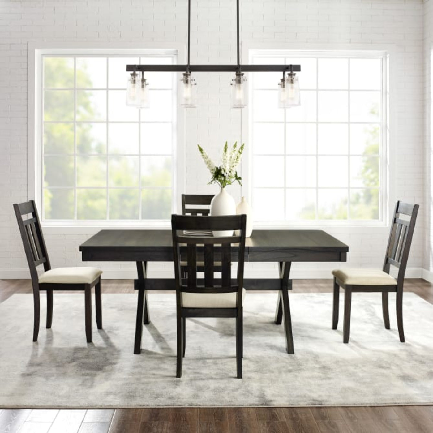 Crosley Hayden 98 Inch 5pc Dining Set Slate- KF13026SL