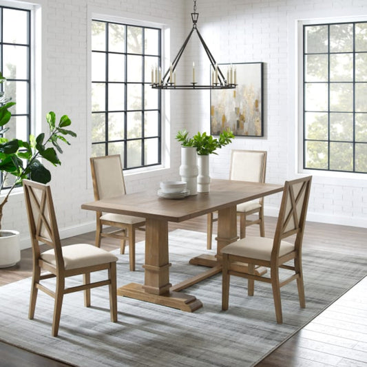 Crosley Joanna 126 Inch 5pc Dining Set Rustic-Brown -  KF13065RB-RB