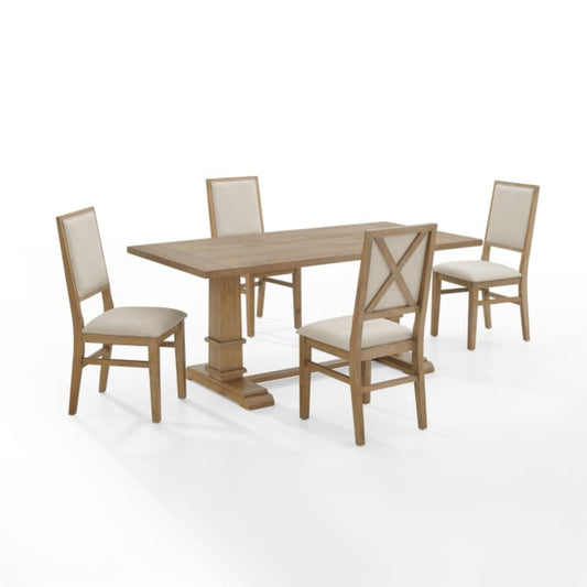Crosley Joanna 126 Inch 5pc Dining Set Rustic-Brown -  KF13065RB-RB