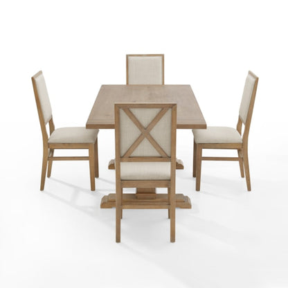 Crosley Joanna 126 Inch 5pc Dining Set Rustic-Brown -  KF13065RB-RB