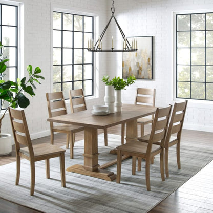 Crosley Joanna 128 Inch 7pc Dining Set Rustic-Brown -  KF13066RB-RB