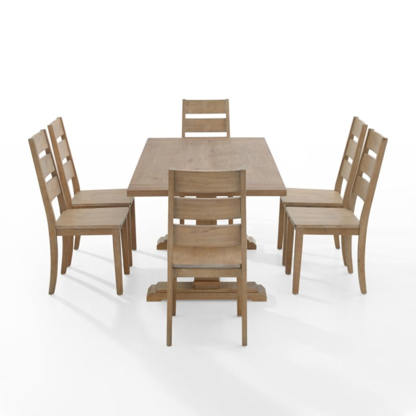 Crosley Joanna 128 Inch 7pc Dining Set Rustic-Brown -  KF13066RB-RB