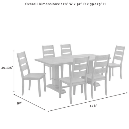 Crosley Joanna 128 Inch 7pc Dining Set Rustic-Brown -  KF13066RB-RB