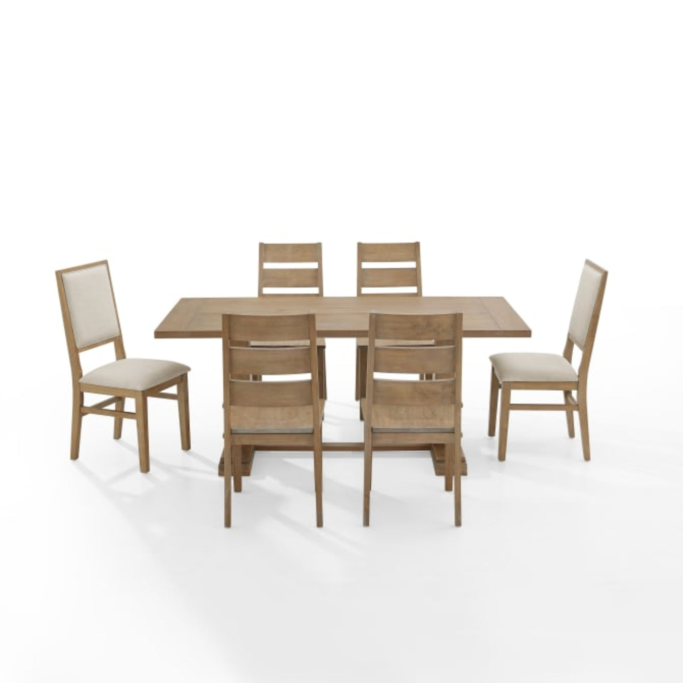 Crosley Joanna 126 Inch 7pc Dining Set Rustic-Brown -   KF13070RB-RB