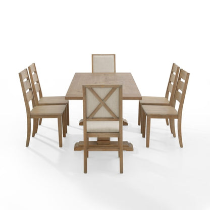 Crosley Joanna 126 Inch 7pc Dining Set Rustic-Brown -   KF13070RB-RB
