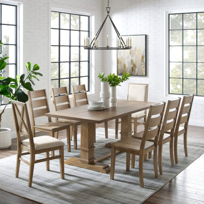 Crosley Joanna 126 Inch 9pc Dining Set Rustic-Brown - KF13071RB-RB