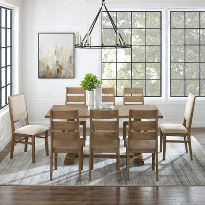 Crosley Joanna 126 Inch 9pc Dining Set Rustic-Brown - KF13071RB-RB