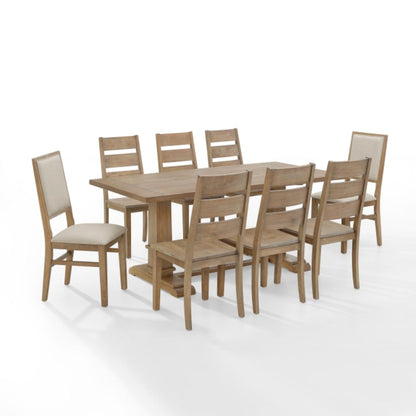 Crosley Joanna 126 Inch 9pc Dining Set Rustic-Brown - KF13071RB-RB