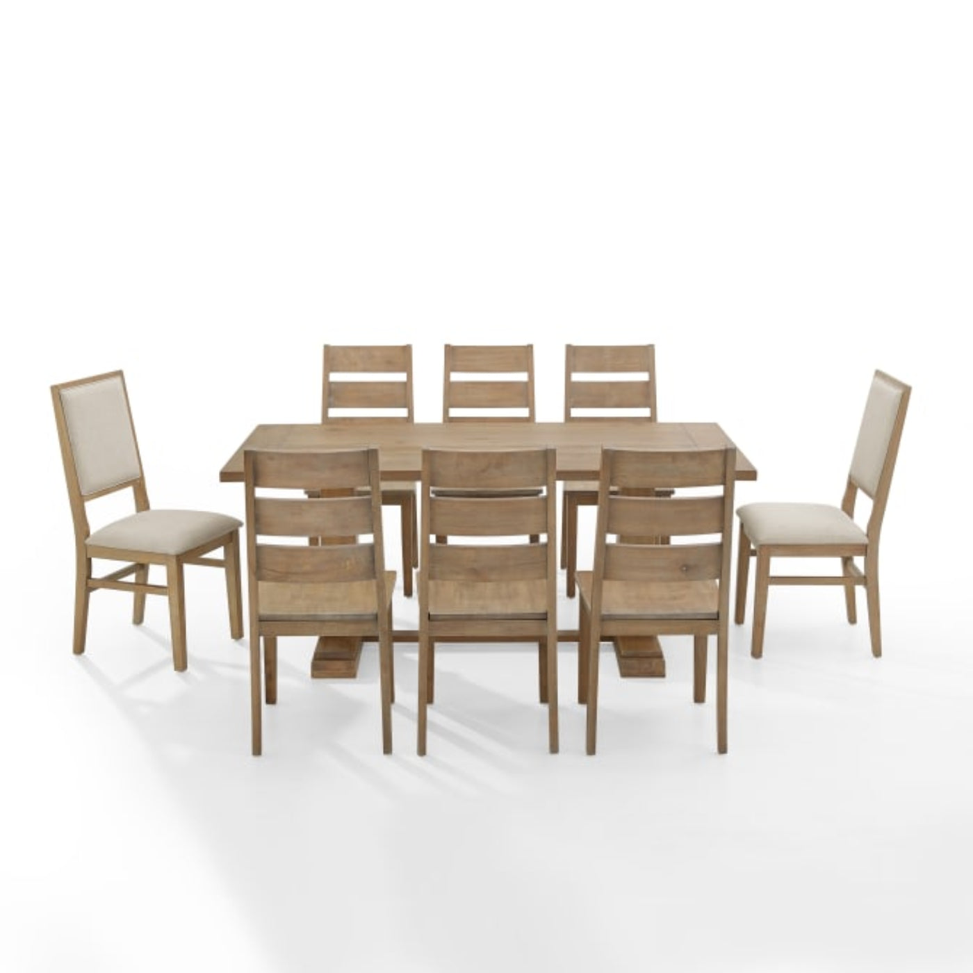 Crosley Joanna 126 Inch 9pc Dining Set Rustic-Brown - KF13071RB-RB