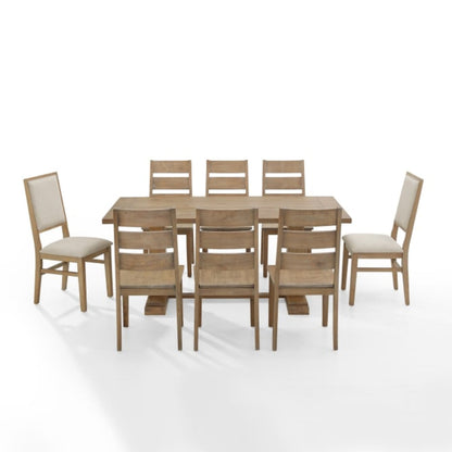 Crosley Joanna 126 Inch 9pc Dining Set Rustic-Brown - KF13071RB-RB