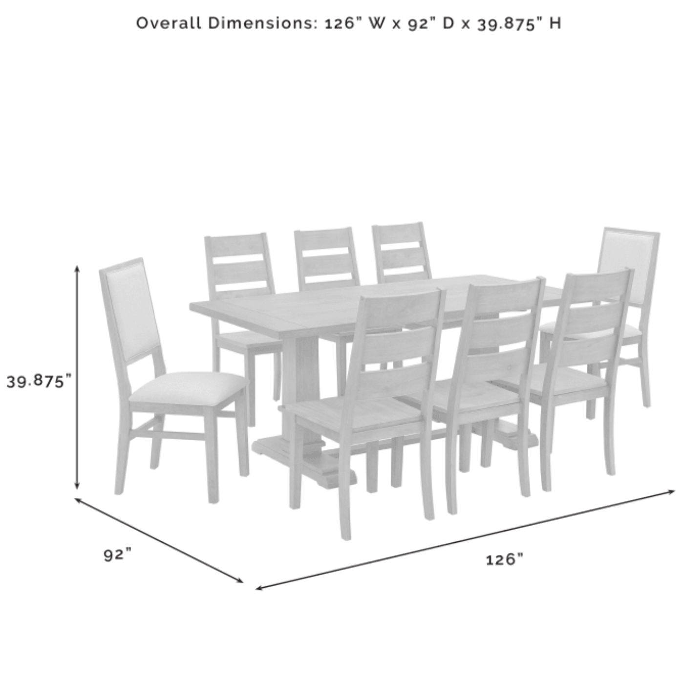 Crosley Joanna 126 Inch 9pc Dining Set Rustic-Brown - KF13071RB-RB
