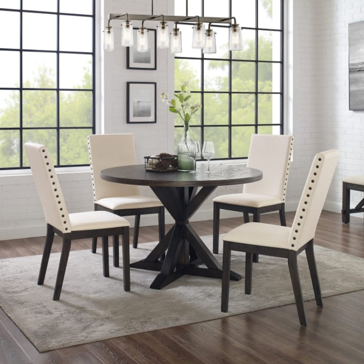 Crosley Hayden 108 Inch 5pc Round Dining Set Slate - KF13074SL