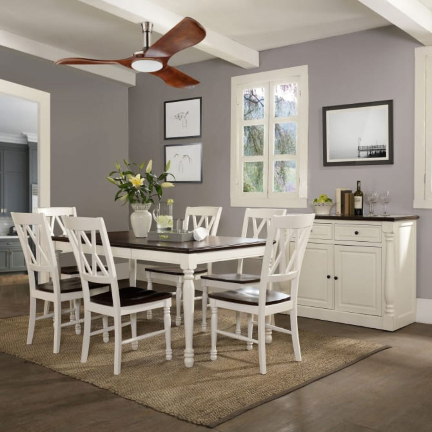 Crosley Shelby 7pc Dining Set Distressed-White  - KF20001-WH